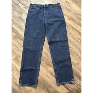 Carhartt FR Jeans Mens 36x34 Blue Denim HRC3 FRB 160 DNM Work Dark